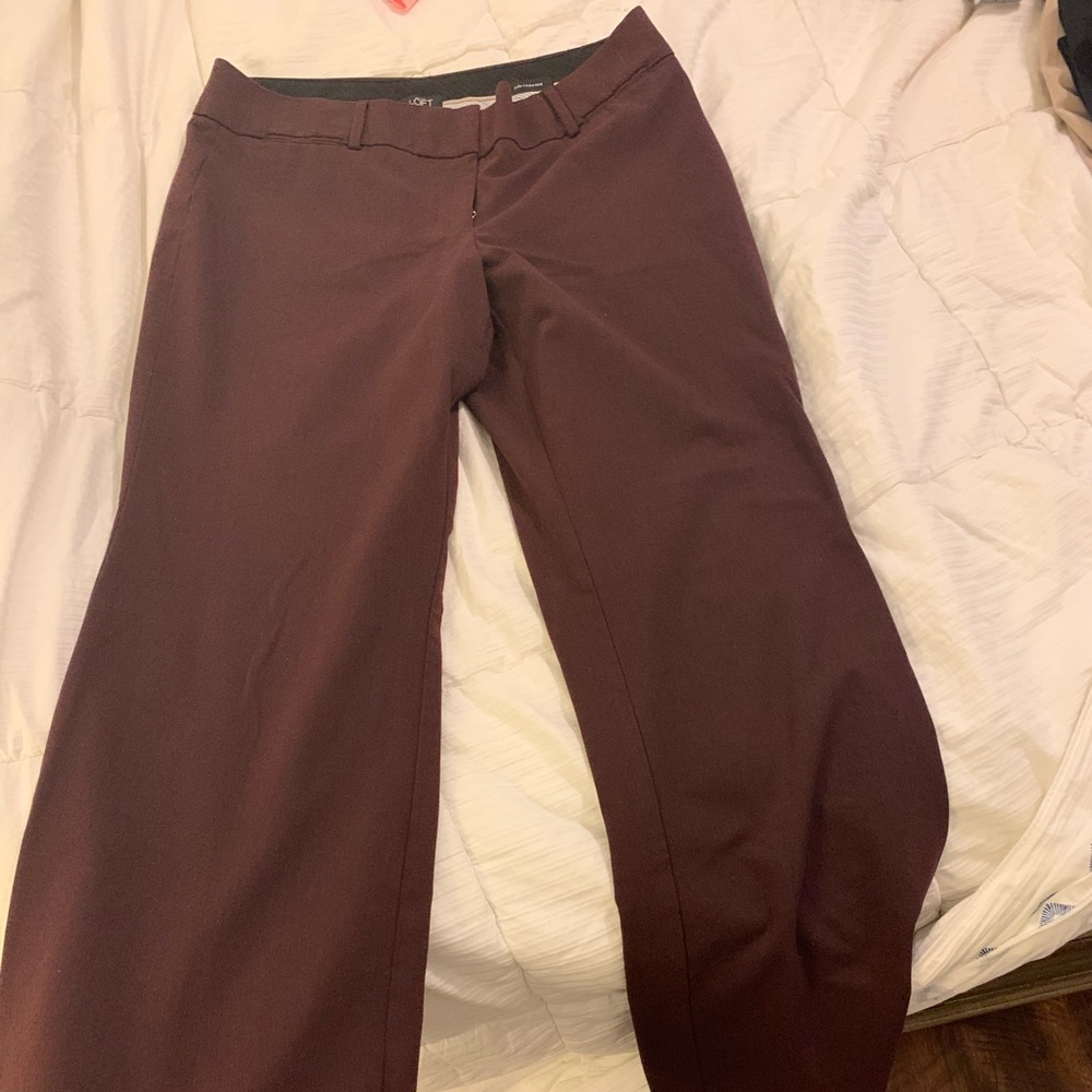 Loft Julie trouser size 10 in burgundy